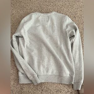 grey crewneck, says “influencer” size medium
